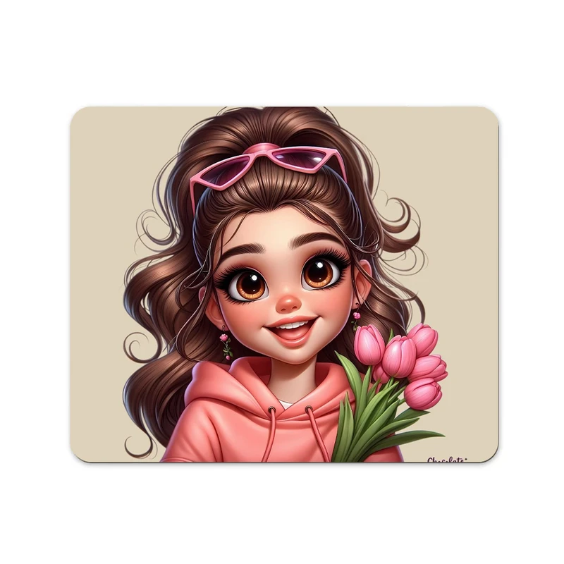ماوس پد پاد آفرین طرح دختر کد 429 سایز 19*24 سانتی متر