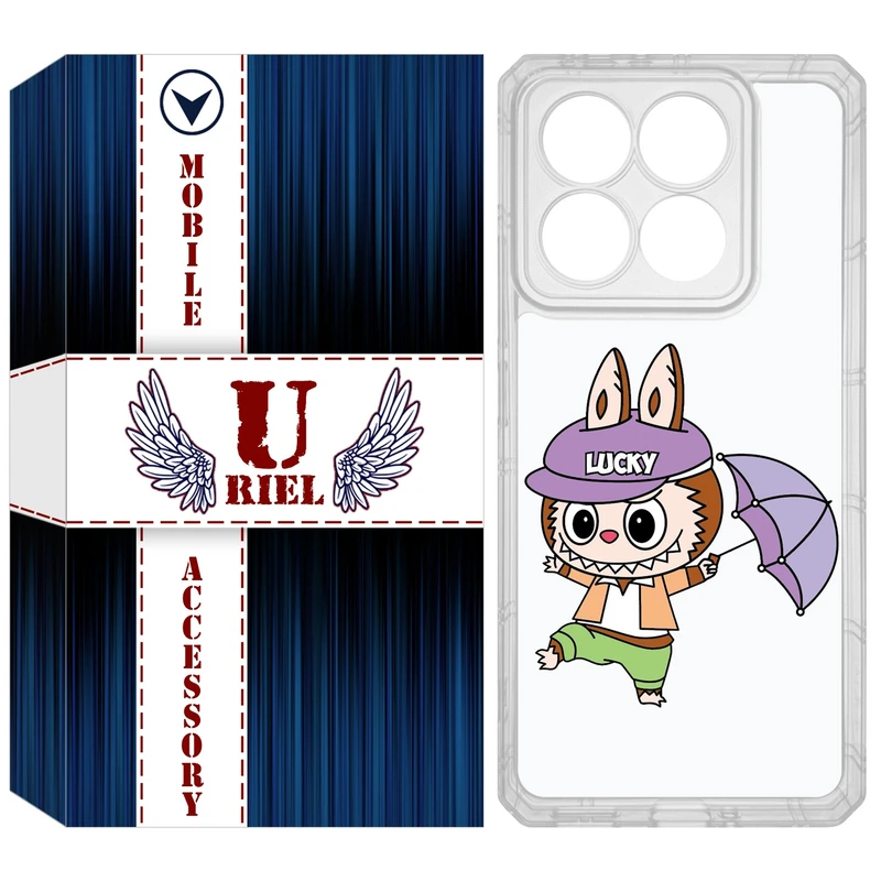 کاور یوریل مدل Clear کد 125 طرح لبوبو Labubu مناسب برای گوشی موبایل شیائومی 14T / 14T Pro