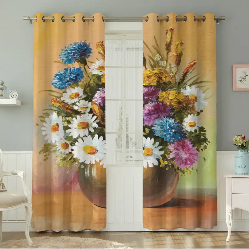 پرده نیروانا طرح گل مدل مخمل کد 8023 سایز 140×280 سانتی متر