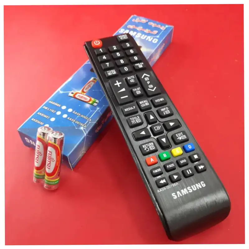 ریموت کنترل تلویزیون سامسونگ مدل AA59-00786a به همراه باتری نیم قلمی