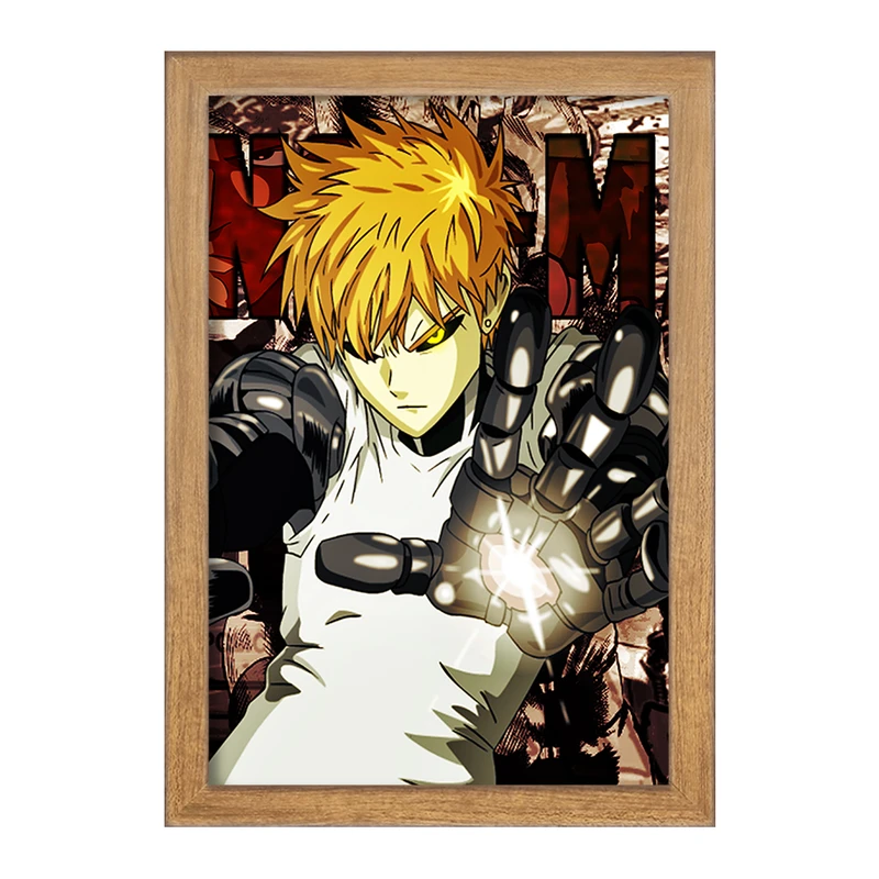 تابلو خندالو مدل جنوس انیمه مرد تک مشتی One Punch Man  کد 11371