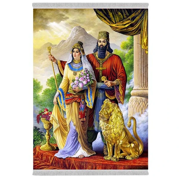 فرش پارچه‌ای دفه مدل فرشینه شانل مخمل طرح فانتزی کد 7230