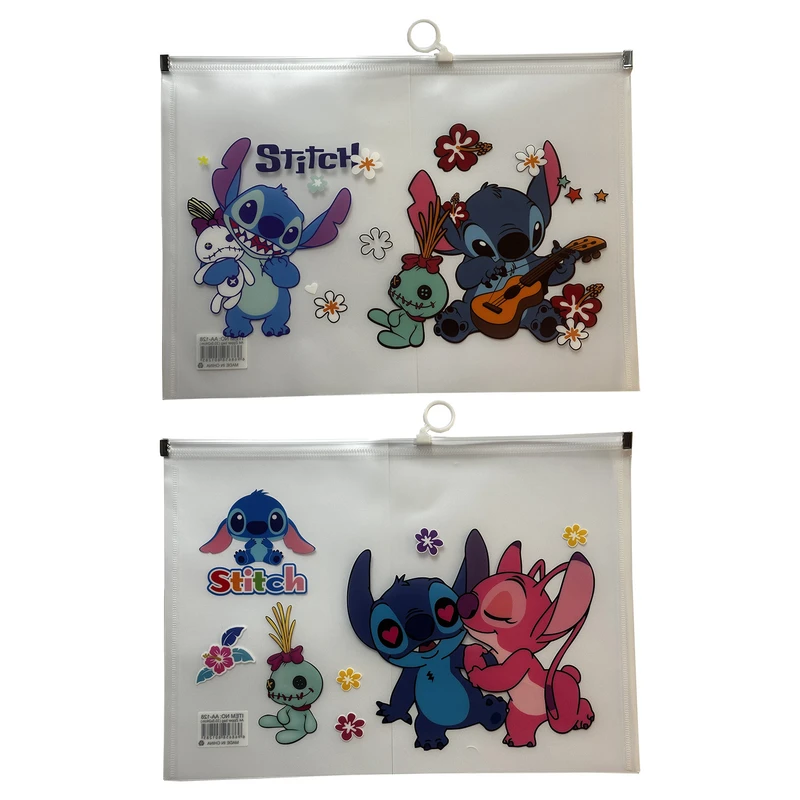 پوشه زیپ دار طرح استیچ سایز A4 بسته 2 عددی 