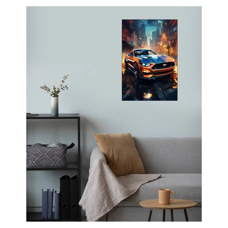 پوستر گوفی مدل ماشین فورد موستانگ طرح Mustang کد ORNG84
