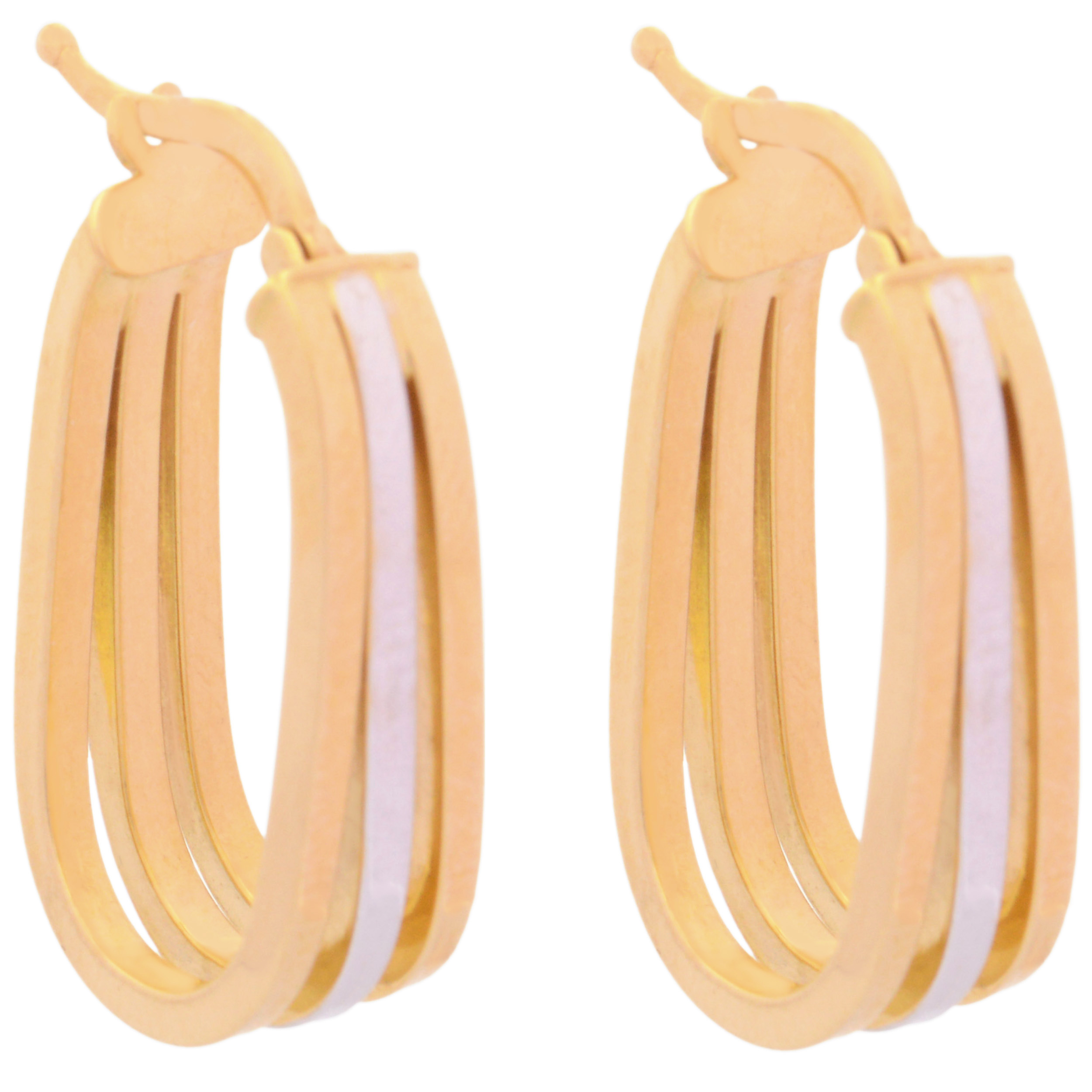 گوشواره طلا 18 عیار زنانه طلای مستجابی مدل سه حلقه کد 1816