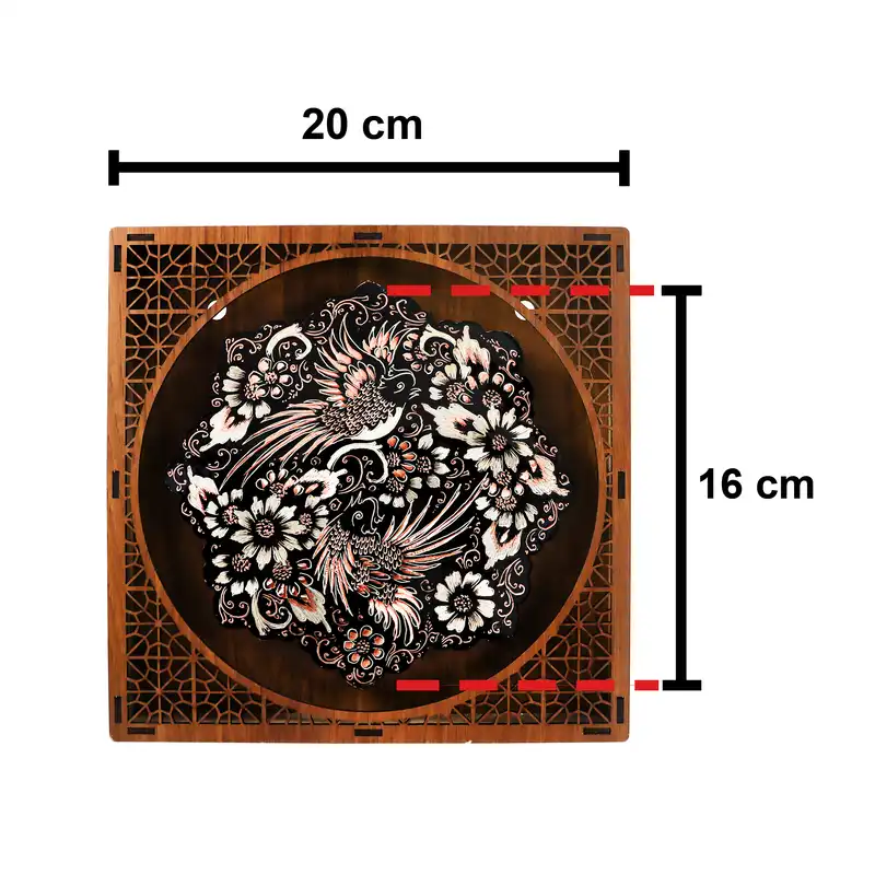 تابلو مسی فاخر مدل الماس تراش مدل سیلورپلیتینگ طرح دو پرنده کد HQ20d16