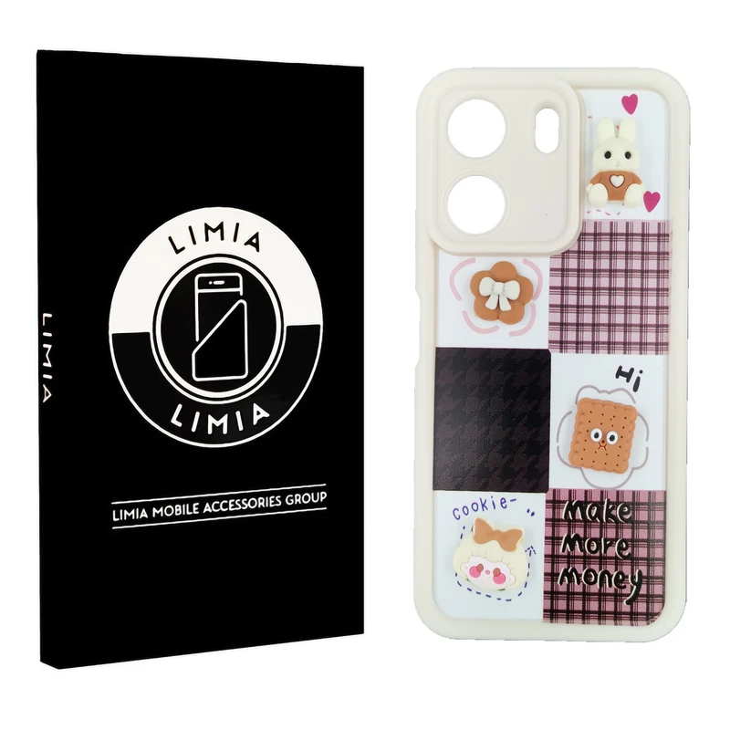 کاور لیمیا مدل فانتزی لنزدار ژله ای طرح عروسکی برجسته مناسب برای گوشی موبایل شیائومی Redmi 13C