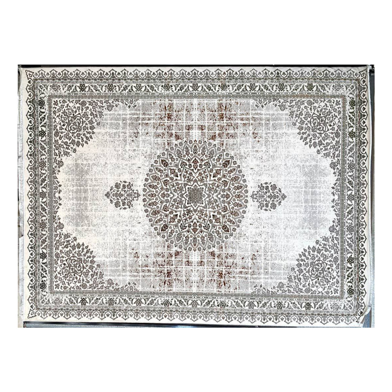 فرش ماشینی 700 شانه زمینه کرم حاشیه کرم مدل ۰۰۲