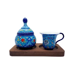 سرویس چای خوری سه پارچه میناکاری مدل mn009jw