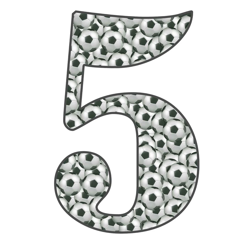 استند رومیزی تولد مدل عدد 5 طرح فوتبال کد 1328