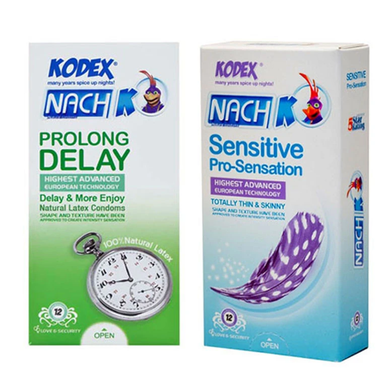 کاندوم ناچ کدکس مدل PROLONG DELAY بسته 12 عددی به همراه کاندوم ناچ کدکس مدل Sensitive بسته 12 عددی