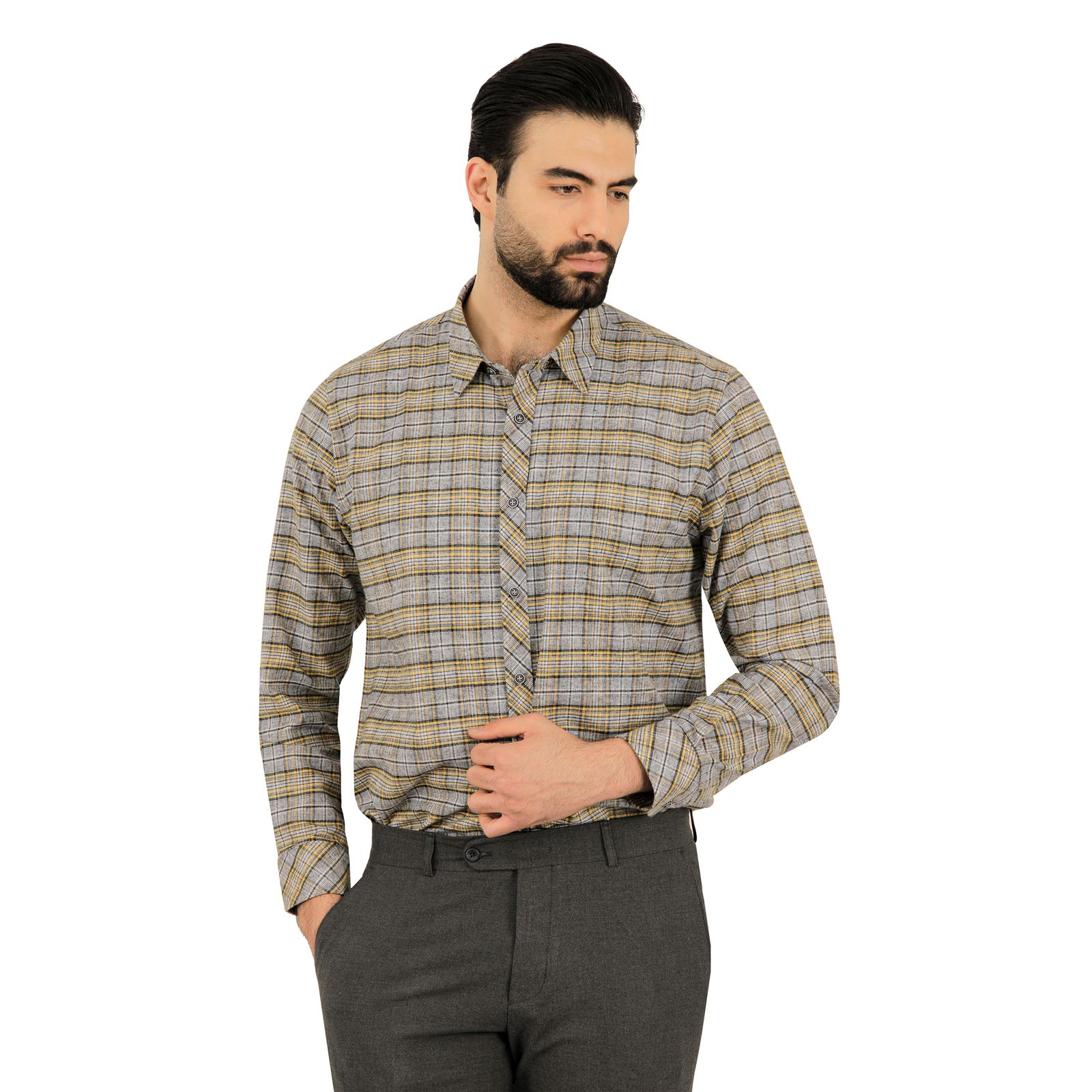 پیراهن آستین بلند مردانه پاتن جامه مدل پشمی 102721020232138  -  - 1