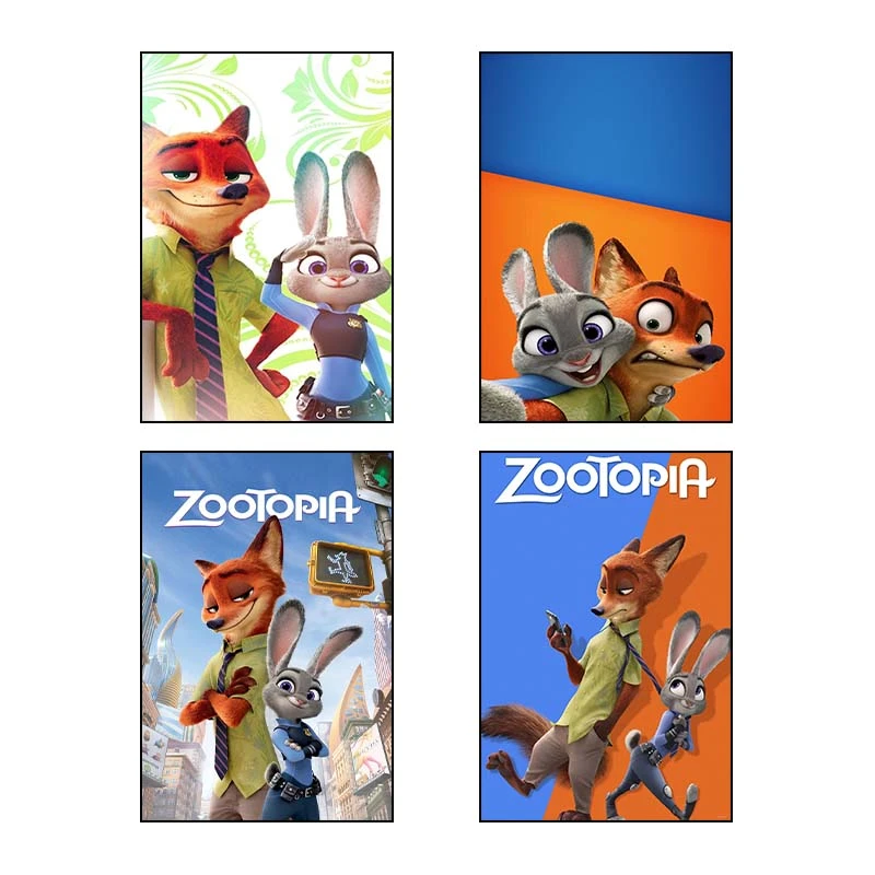 تابلو شاسي کارنيکا طرح زوتوپیا Zootopia کد 24446 مجموعه 4 عددی