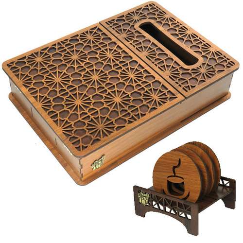 جعبه پذیرایی لوکس باکس کد LB17-00 به همراه زیر لیوانی