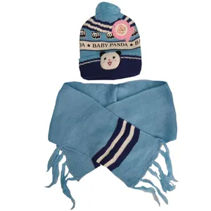 ست کلاه و شال گردن بافتنی بچگانه مدل 1005dgb