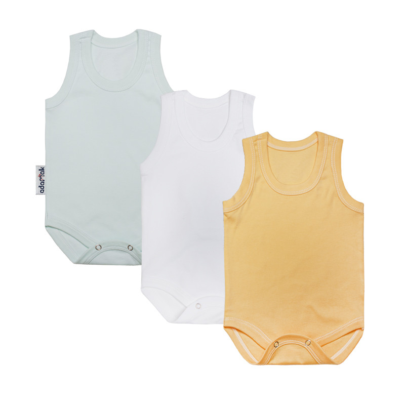 بادی رکابی نوزادی آدمک مدل 170046 کد 03 مجموعه 3 عددی