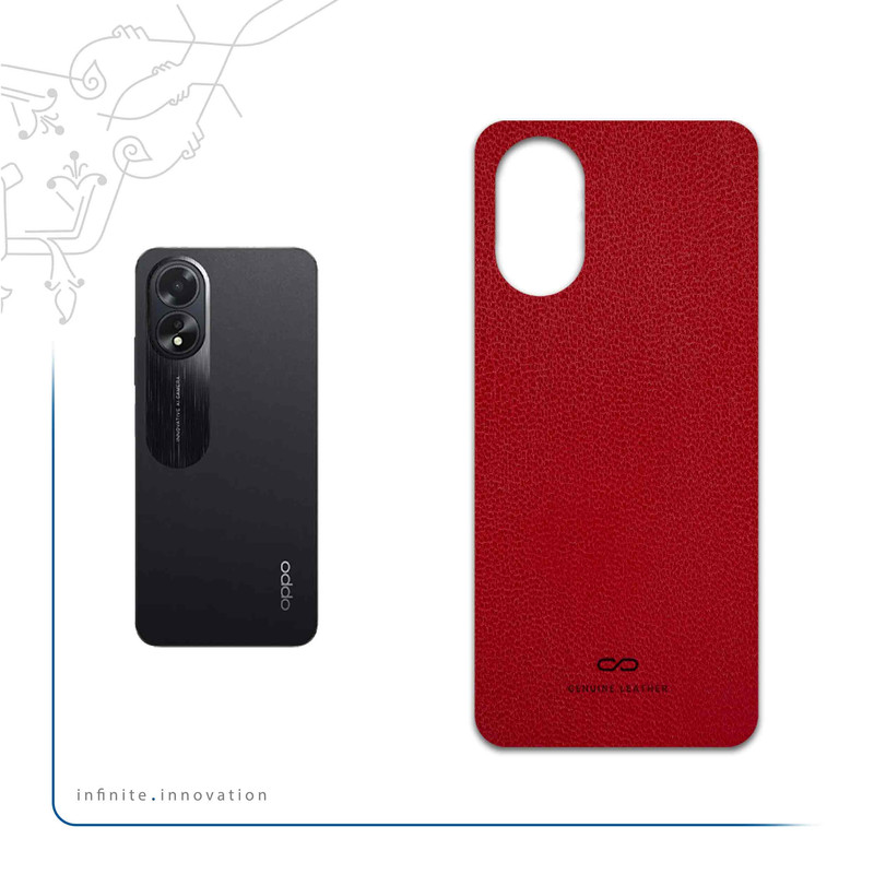 برچسب پوششی ماهوت مدل Red-Leather مناسب برای گوشی موبایل اپو A38