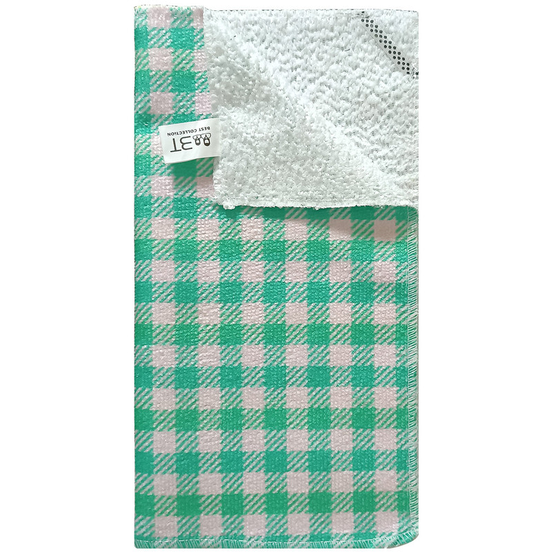 دستمال نظافت آشپزخانه بی تی مدل میکروفایبر طرح چهارخانه کد 30x30W250
