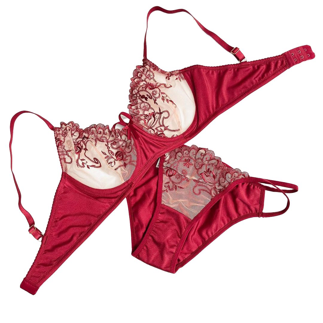 ست شورت و سوتین زنانه نوشه پوش مدل فنردار گلدوزی کد 75001 -  - 7