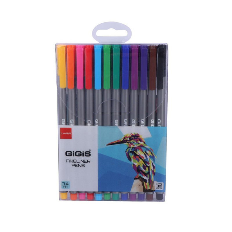 روان نویس جیجیس مدل نوک نمدی بسته 12 عددی