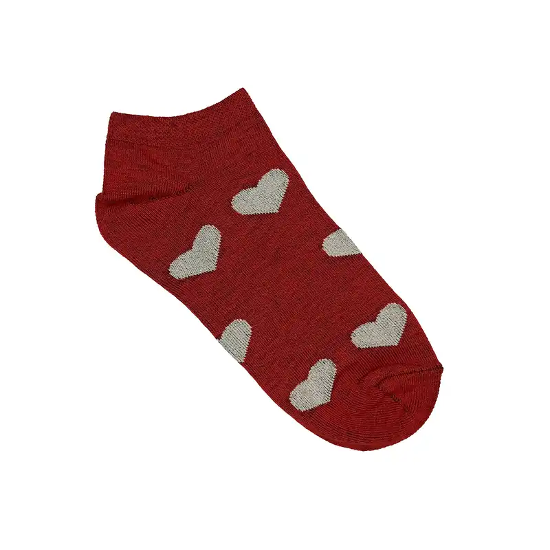 جوراب ساق کوتاه زنانه مدل تا به تا قلبی