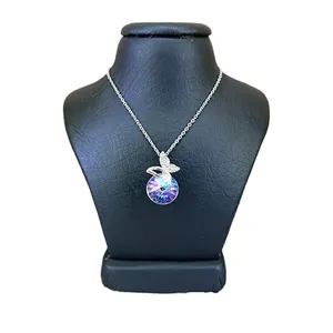 گردنبند نقره زنانه سواروسکی مدل پروانه کار شده کد 300020