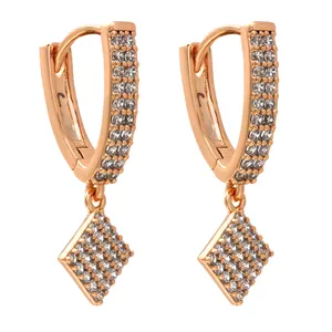 گوشواره زنانه ژوپینگ مدل لوزی نگینی کد TE-201