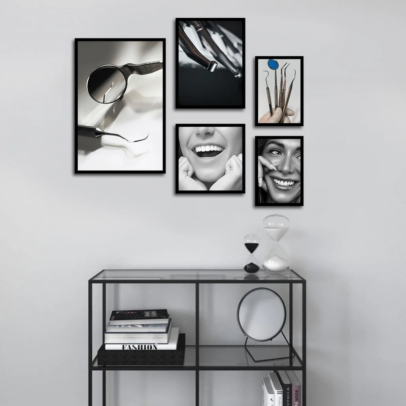 تابلو بکلیت طرح لبخند و دندانپزشکی مدل B-1780 مجموعه 5 عددی