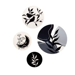 بشقاب دیوارکوب سفالی طرح مدرن کد 945 مجموعه 4 عددی