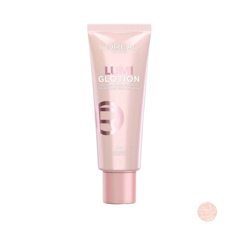 هایلایتر مایع صورت و بدن لورآل مدل Lumi Glotion رنگ Fair Glow شماره 901 تناژ صورتی براق حجم 40 میلی لیتر 