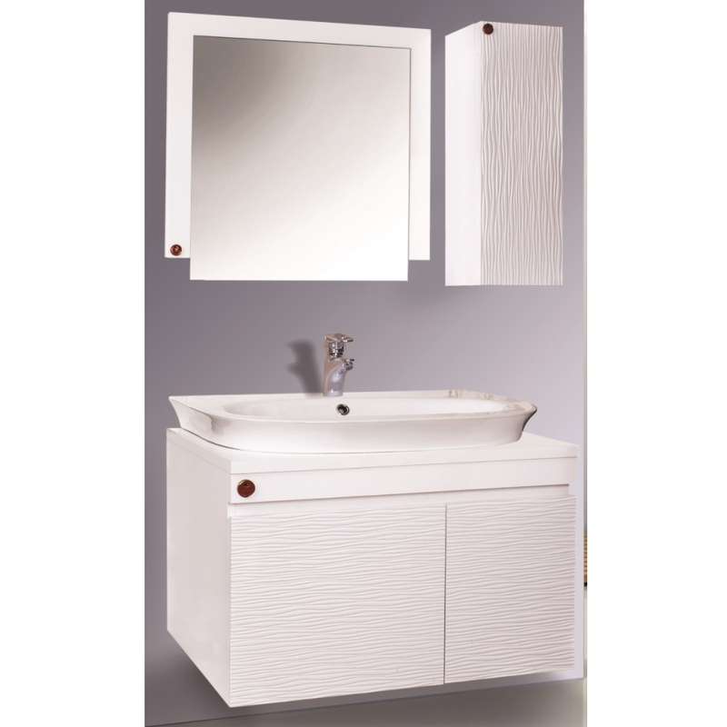 ست کابینت و روشویی بومرنگ مدل لیونا به همراه آینه وباکس