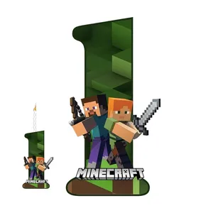 استند تولد مدل عدد 1 طرح ماینکرافت به همراه شمع