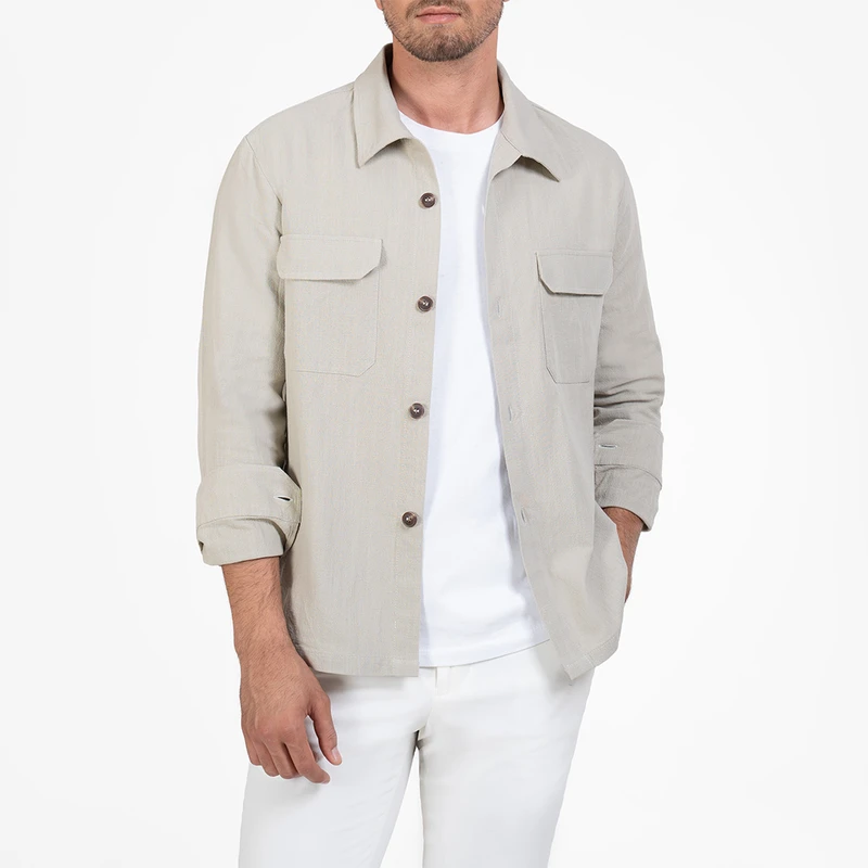 پیراهن آستین بلند یقه برگردان مردانه ام کی مدل 40093