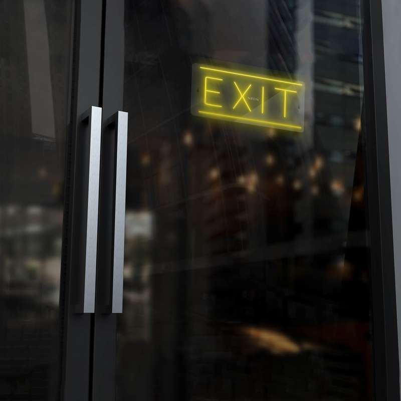 چراغ دیواری نئون دیزاین طرح Exit_YL