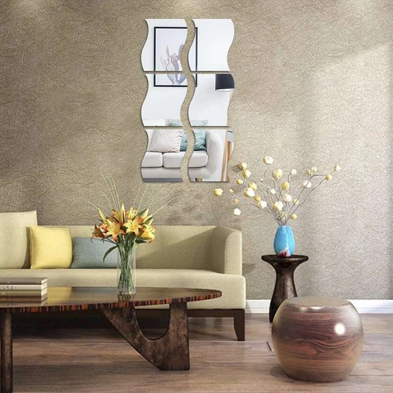 آینه پلکسی گلس مدل دکوراتیو کد N27-2 مجموعه 6 عددی
