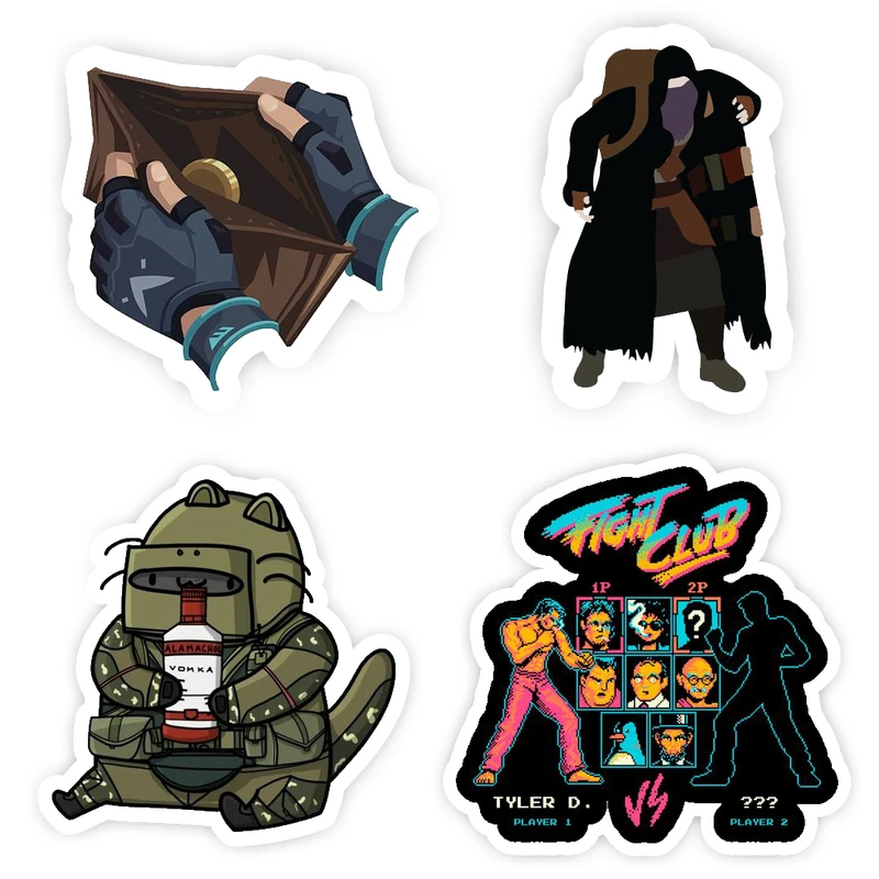 استیکر لپ تاپ و موبایل بووم طرح بازی رایانه ای کد MM16 مجموعه 4 عددی