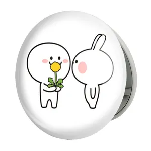 آینه جیبی خندالو طرح عاشقانه مدل تاشو کد 5924 