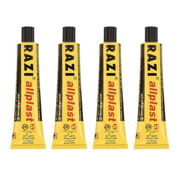 چسب همه کاره رازی مدل آل پلاست حجم 50 میلی لیتر بسته 4 عددی