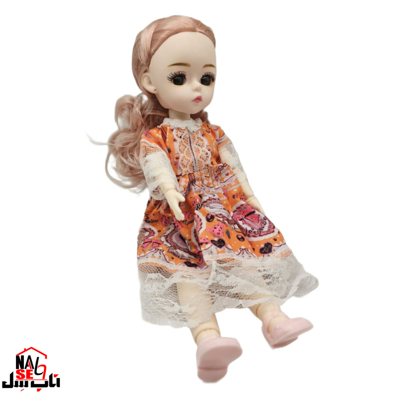 عروسک ناب سل مدل دختر چشم تیله ای کد 0028 ارتفاع 30 سانتی متر