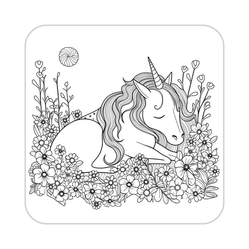 زیر لیوانی کاکتی طرح اسب تک شاخ و یونیکورن مدل mp30350