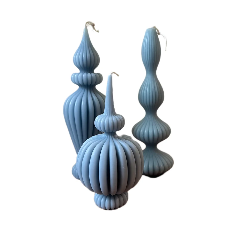 شمع دست‌ساز بدون‌بو مدل تونی زمان اتمام 5 ساعت مجموعه 3 عددی