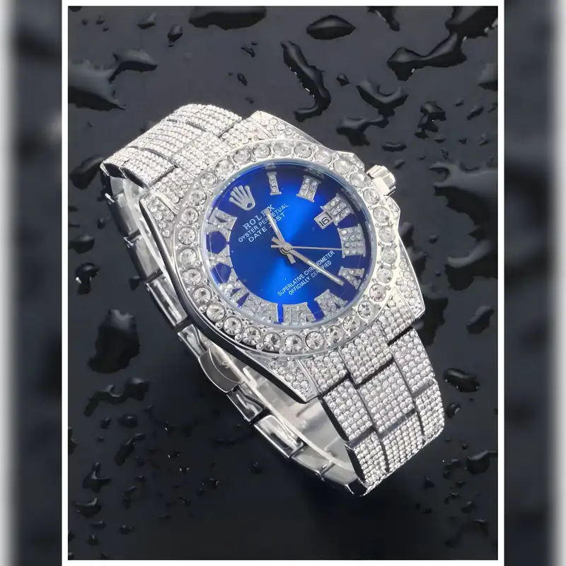 ساعت مچی عقربه ای  مدل فول نگین استون قفل مخفی کد 10