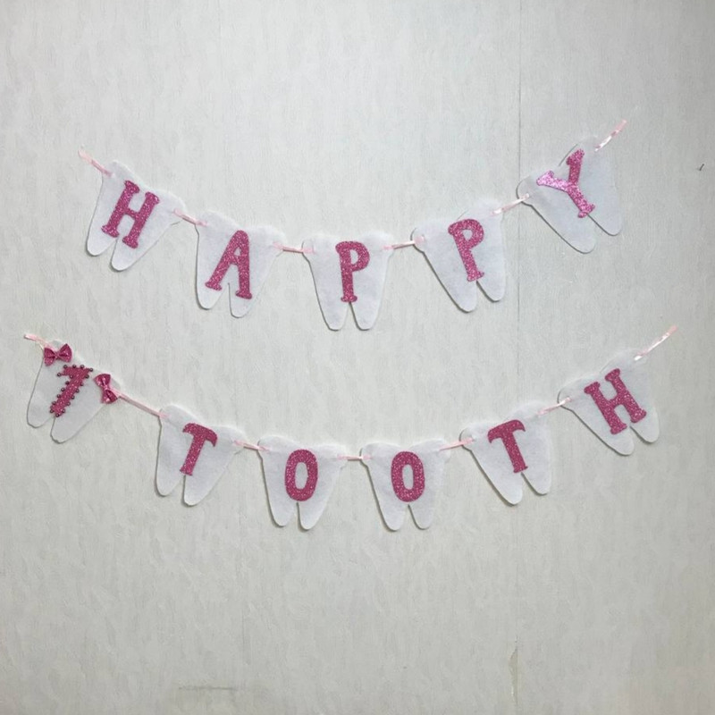 ریسه تزئینی مدل تولد دندونی دخترانه اکلیلی کد 01