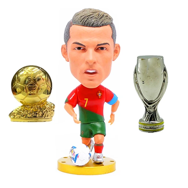 اکشن فیگور ساکروی مدل رونالدو طرح توپ طلا و سوپر کاپ مجموعه 3 عددی 