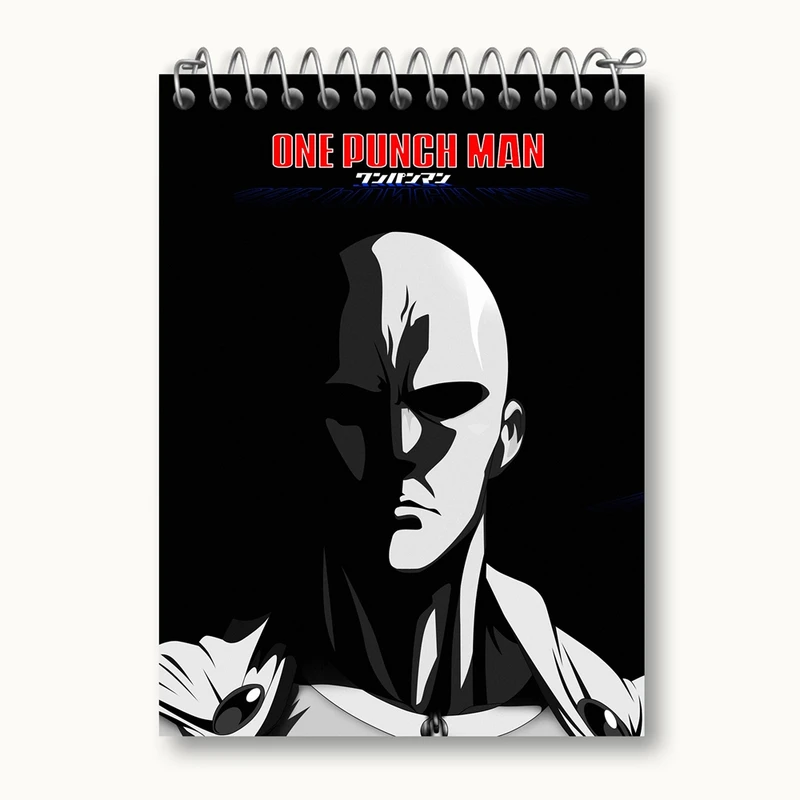 دفتر یادداشت 50 برگ خندالو مدل سایتاما انیمه مرد تک مشتی One Punch Man کد 11342