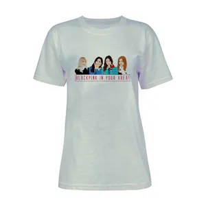 تی شرت آستین کوتاه زنانه مدل بلک پینک کد L149 رنگ طوسی