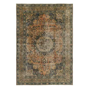 فرش دستبافت رنگ شده پنج و نیم متری طرح وینتیج کد 535679