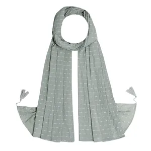 شال زنانه مدل پلیسه ساده نخی طرح پاییزه کد 9201