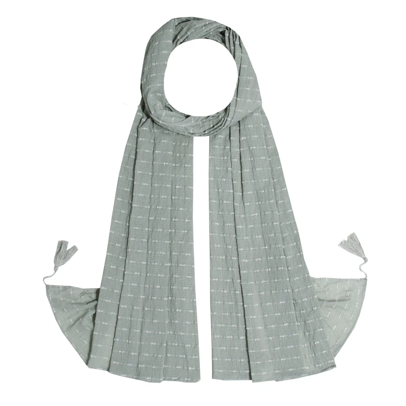 شال زنانه مدل پلیسه ساده نخی طرح پاییزه کد 9201