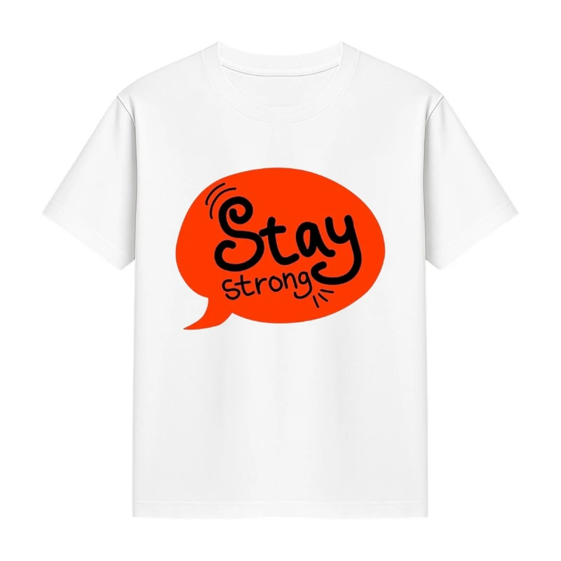 تی‌شرت آستین کوتاه دخترانه مدل نوشته قوی بمون کد p1 